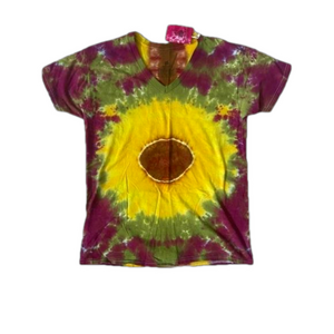 •Handmade• Women's Sunflower Tie Dye V-Neck
